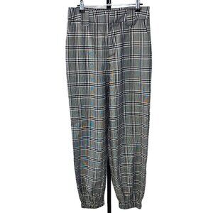 I.AM.GIA Womens Cobain Pants Size Large Plaid Check Black White Jogger High Rise